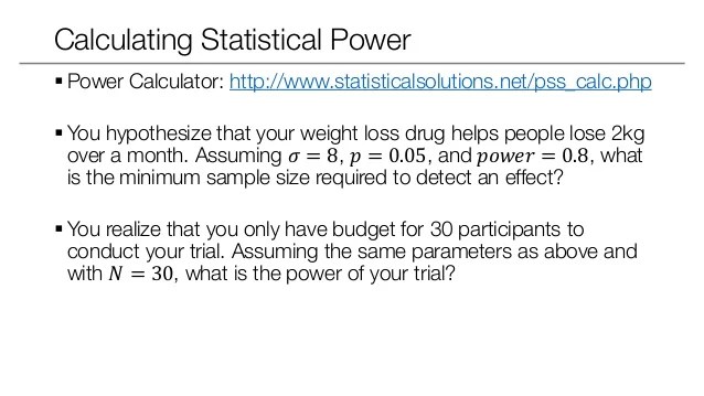 Statistical inference Statistical Power, ANOVA, and Post Hoc tests