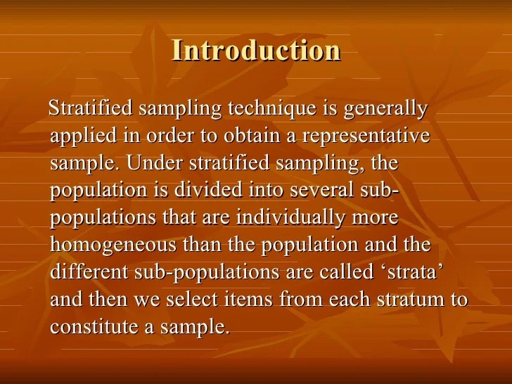 Stratified Random Sampling