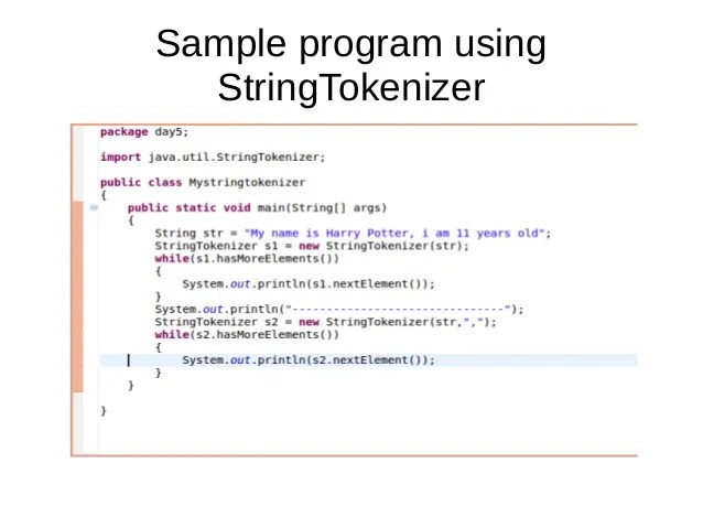 StringTokenizer in java