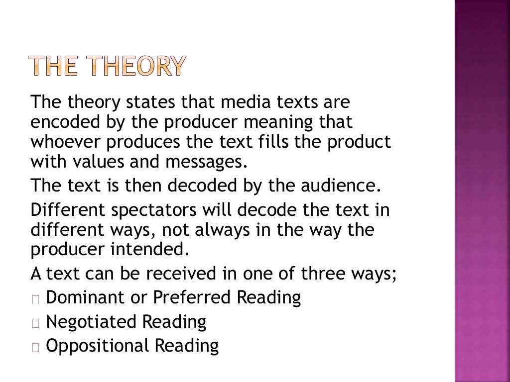 Stuart Hall’s Reception Theory