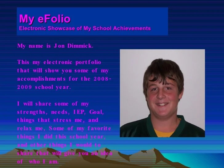 Student E Folio Example