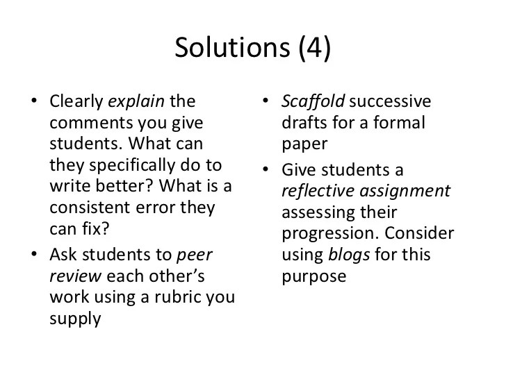 Student writing problems faculty challenges and solutions