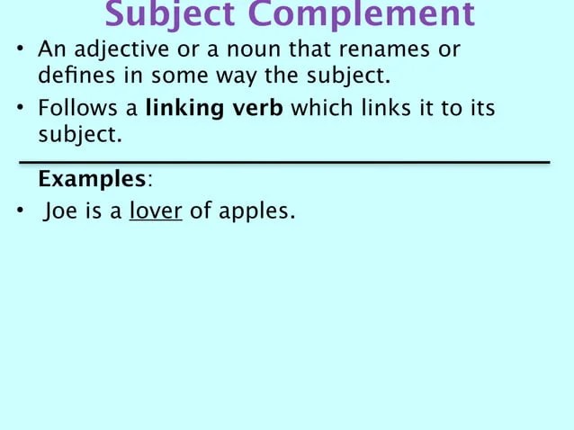 Subject and-object-complement | PPT