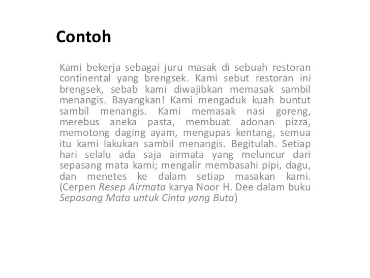 Contoh Cerpen Sudut Pandang Orang Pertama Pelaku Sampingan Wulan