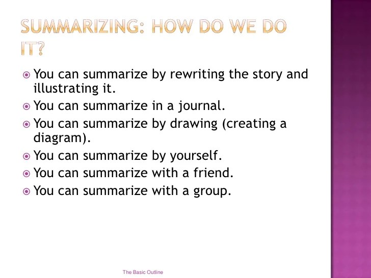 Summarizing