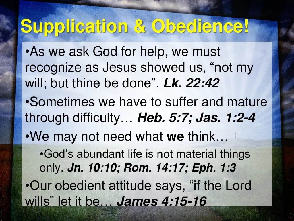 Supplication in prayer