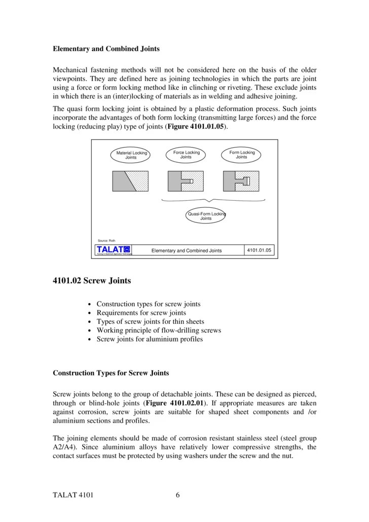 TALAT Lecture 4101 Definition and Classification of Mechanical Faste…