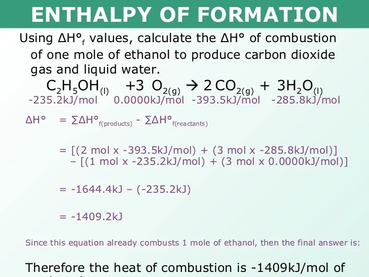 Tang 03 enthalpy of formation and combustion