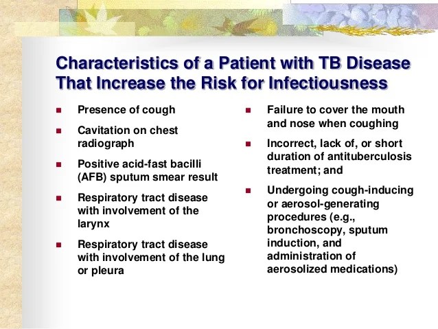 Tuberculosis infection control program CDC guidelines