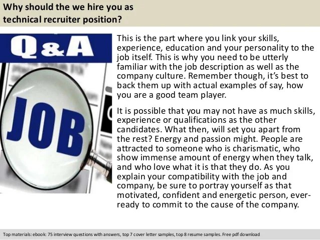 Technical recruiter interview questions