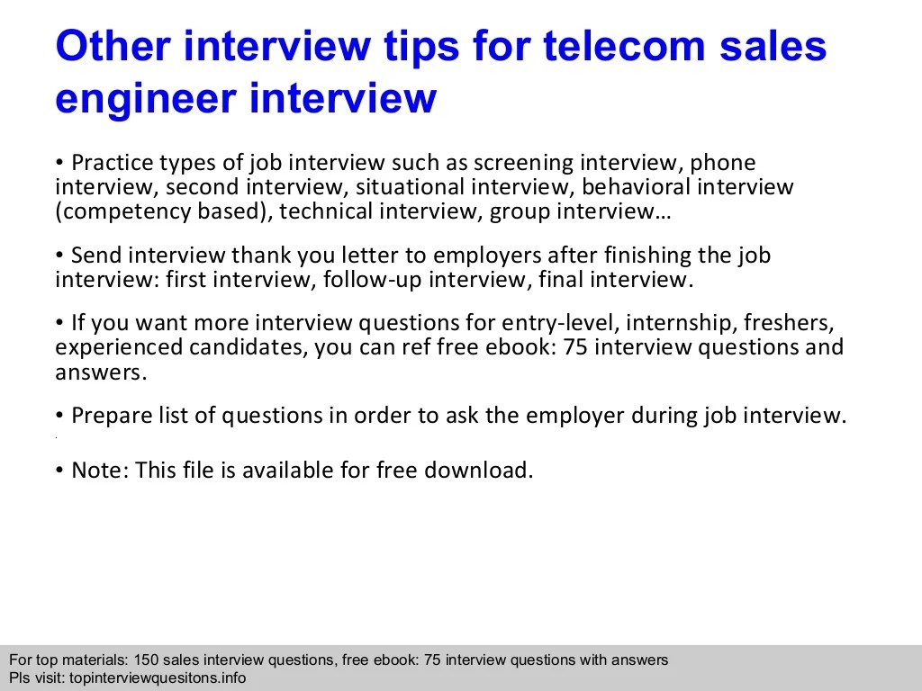 sales engineer interview questions and answers