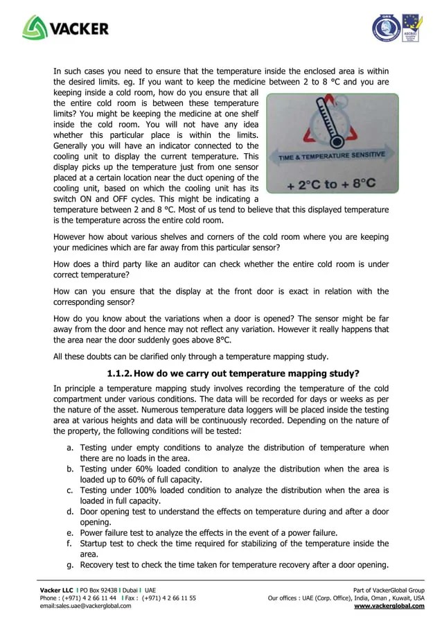 Temperature mapping study & qualification protocol procedure