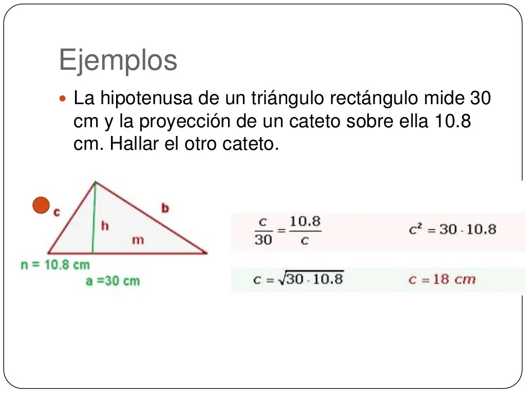 Teorema de la altura y de cateto