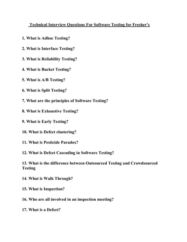 Testing softvamp techno solutions technical interview questions