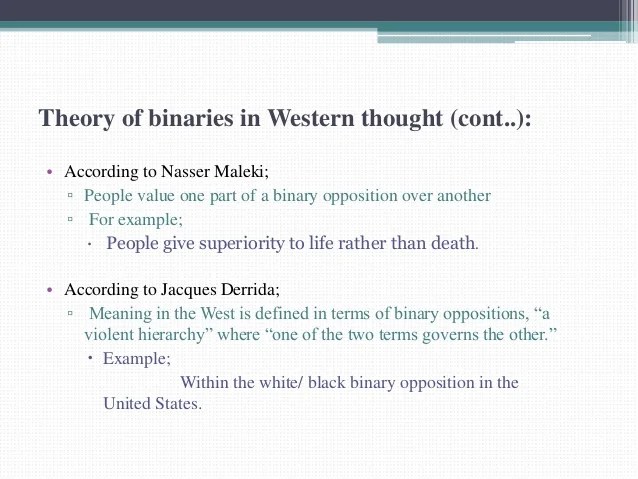 The Concept of Binary Opposition