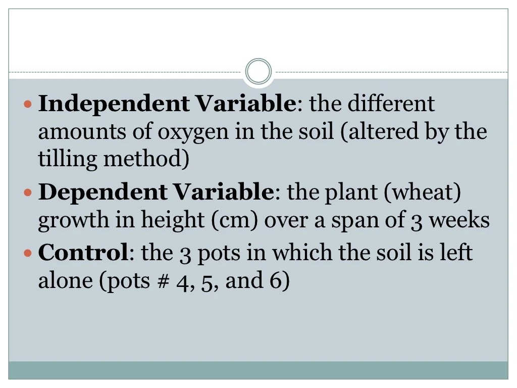 The effect of oxygen in soil on plant