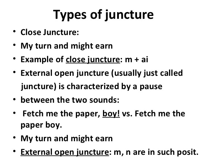 The features of the connected speech final