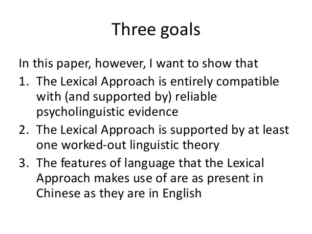 The lexical approach and lexical priming(1)