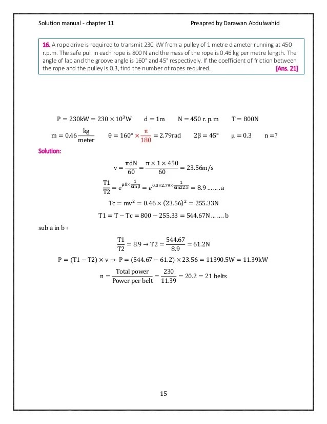 Machine theory. Khurmi_ Solutions Manual _ Chapter 11