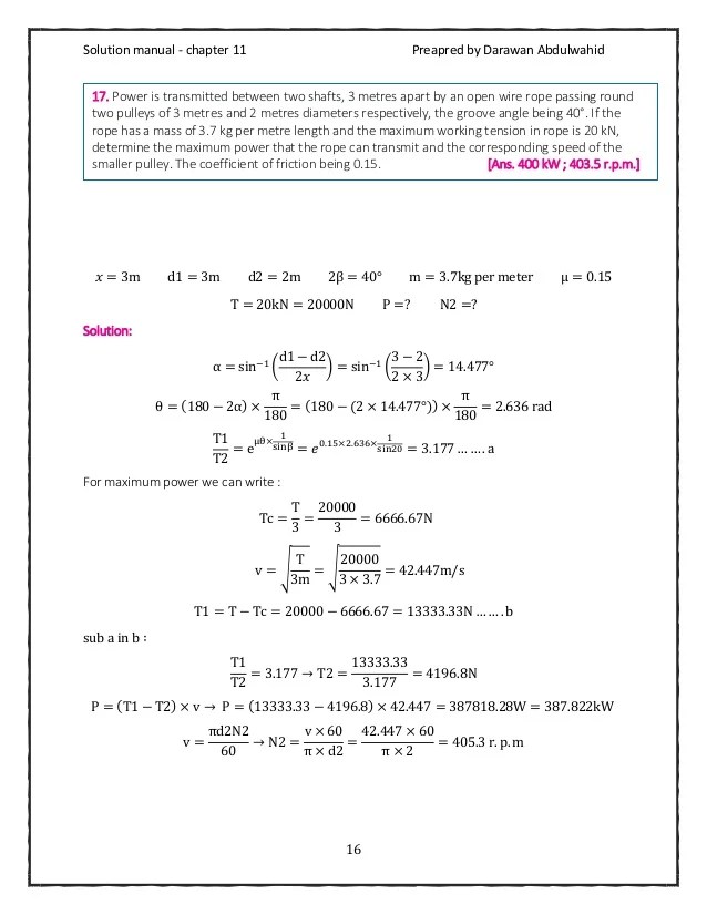 Machine theory. Khurmi_ Solutions Manual _ Chapter 11