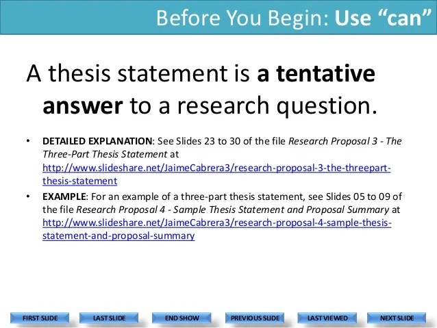 The Simple Thesis Statement