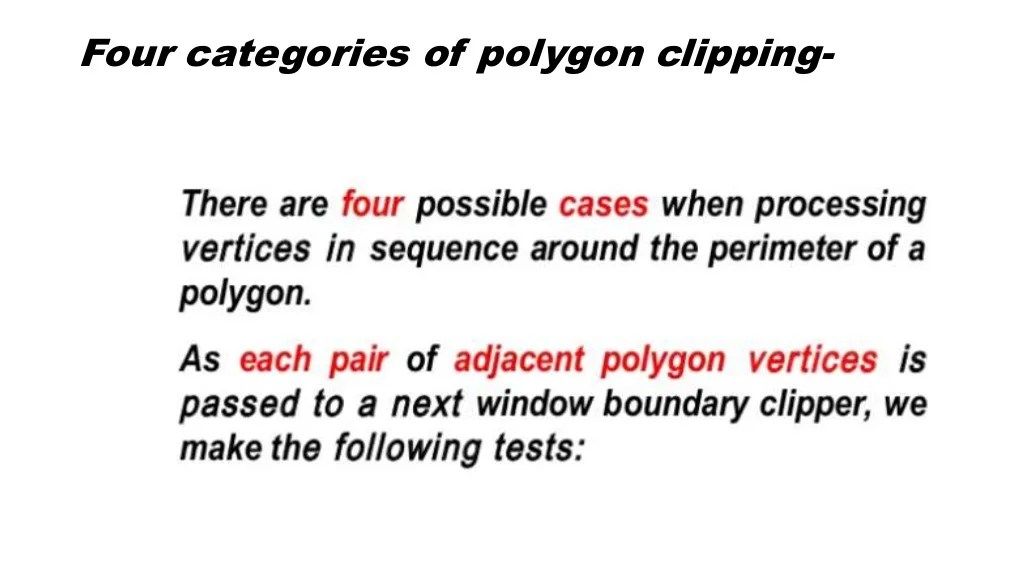 The sutherland hodgeman polygon clipping algorithm