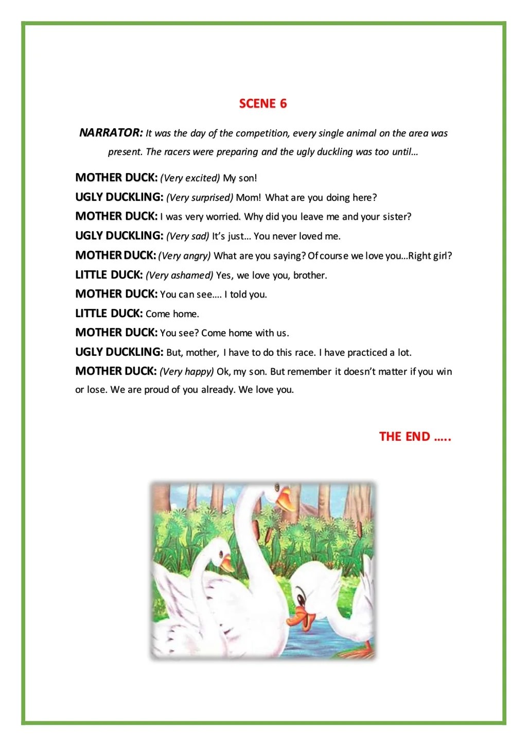 The ugly duckling script