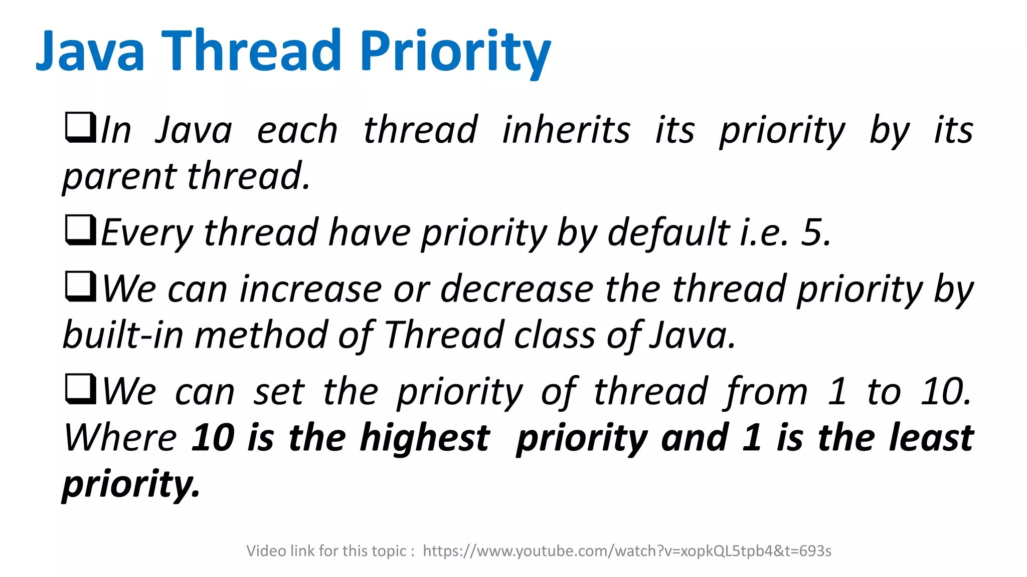 Thread priority in java PPT