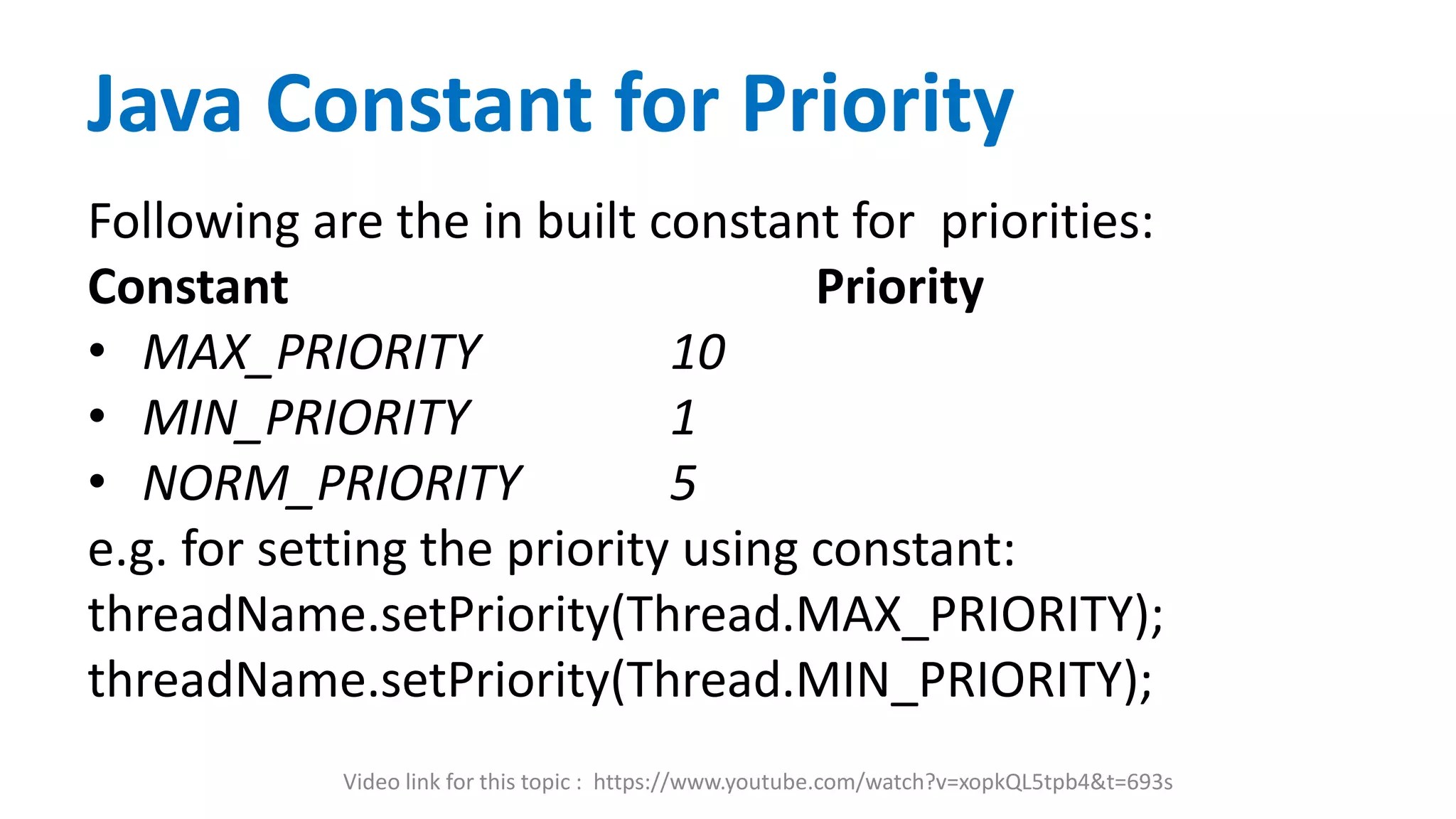 Thread priority in java PPT