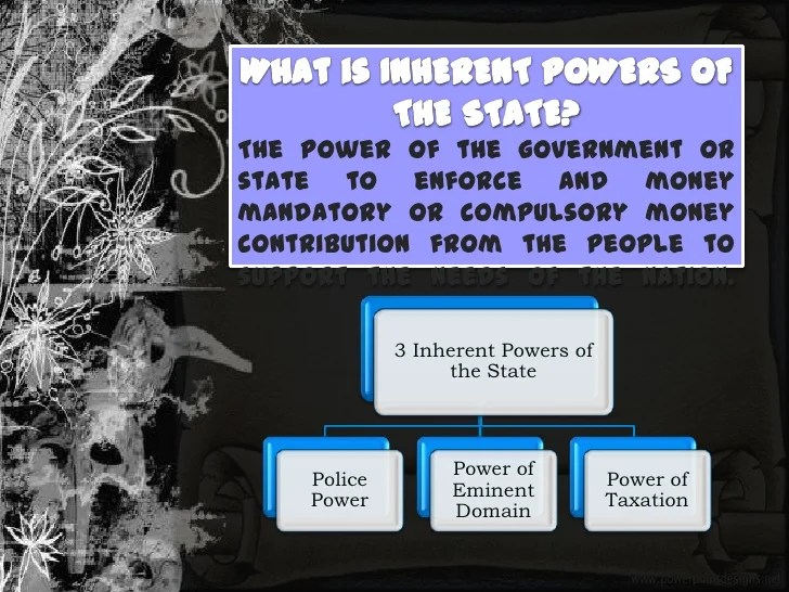Three inherent powers of the state