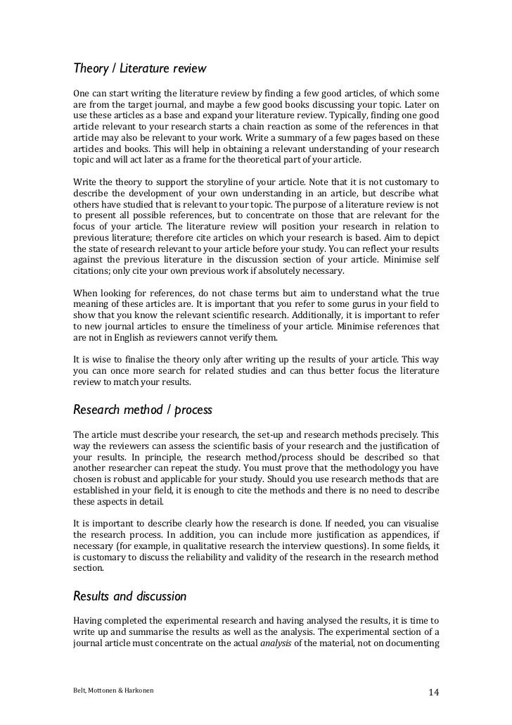 Literature review scientific