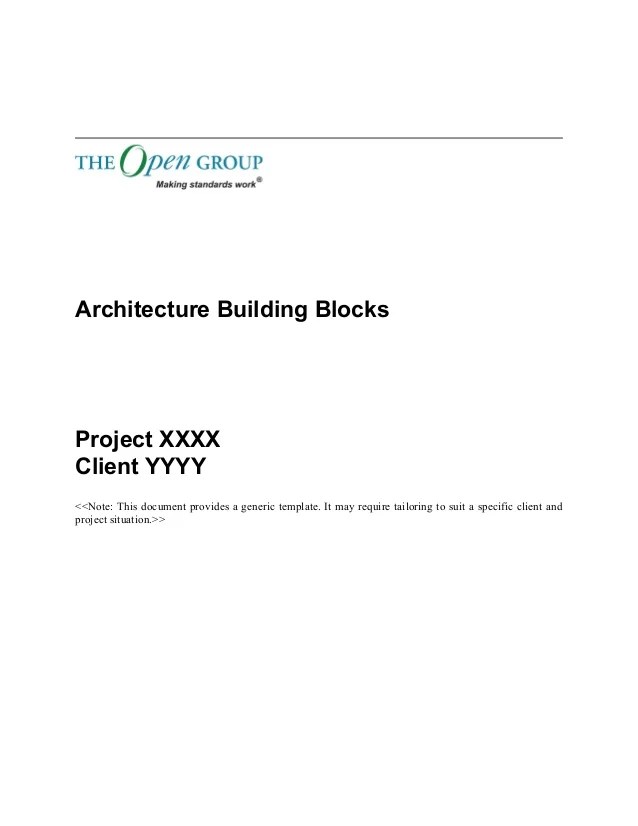 Togaf 9 template architecture building blocks