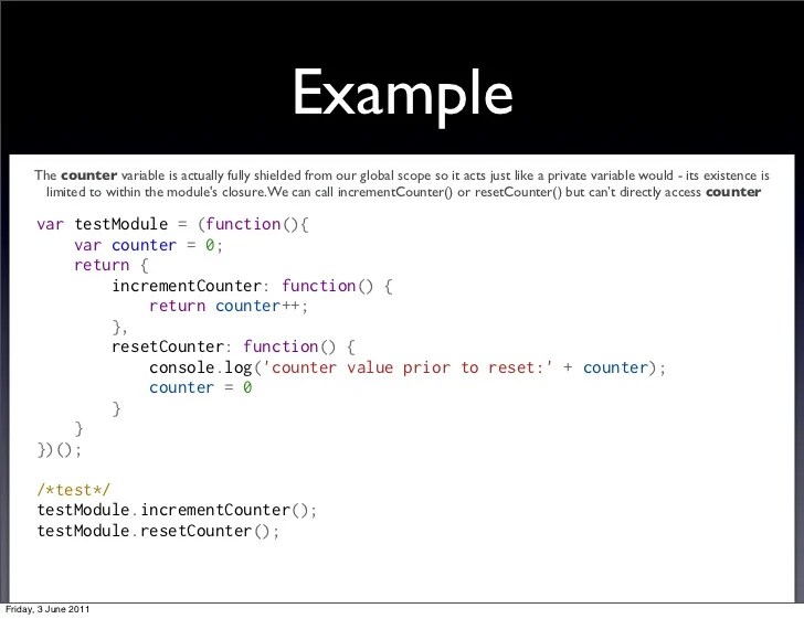 Example The counter variable is