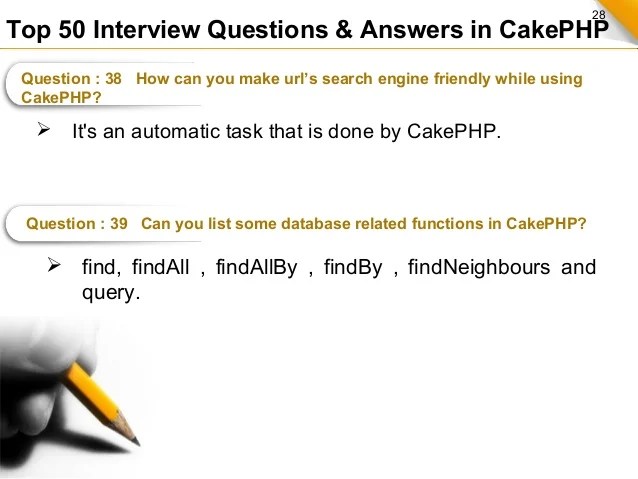Top 50 Interview Questions and Answers in CakePHP