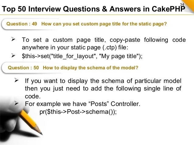 Top 50 Interview Questions and Answers in CakePHP
