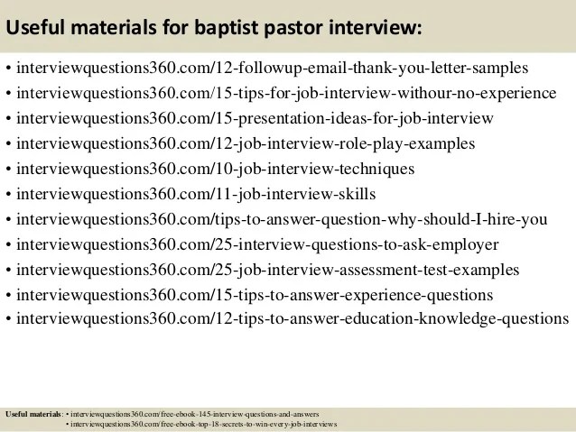 Top 10 baptist pastor interview questions and answers