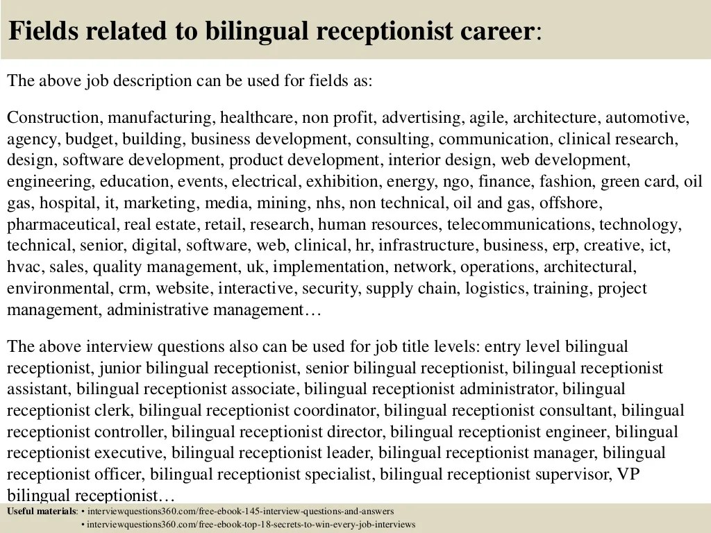 Top 10 bilingual receptionist interview questions and answers