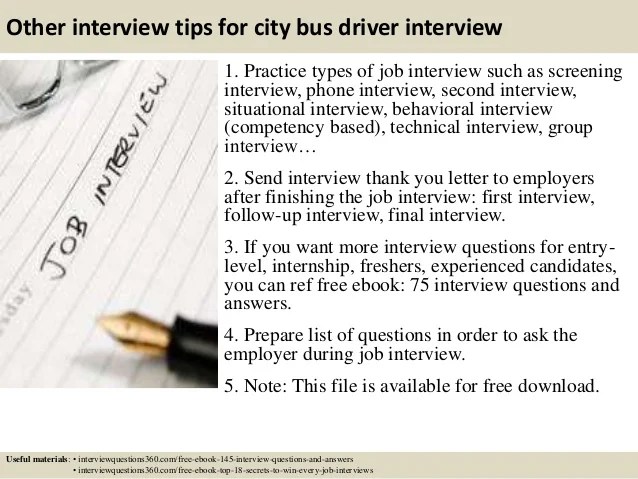Top 10 city bus driver interview questions and answers