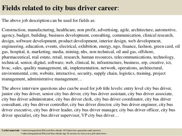 Top 10 city bus driver interview questions and answers