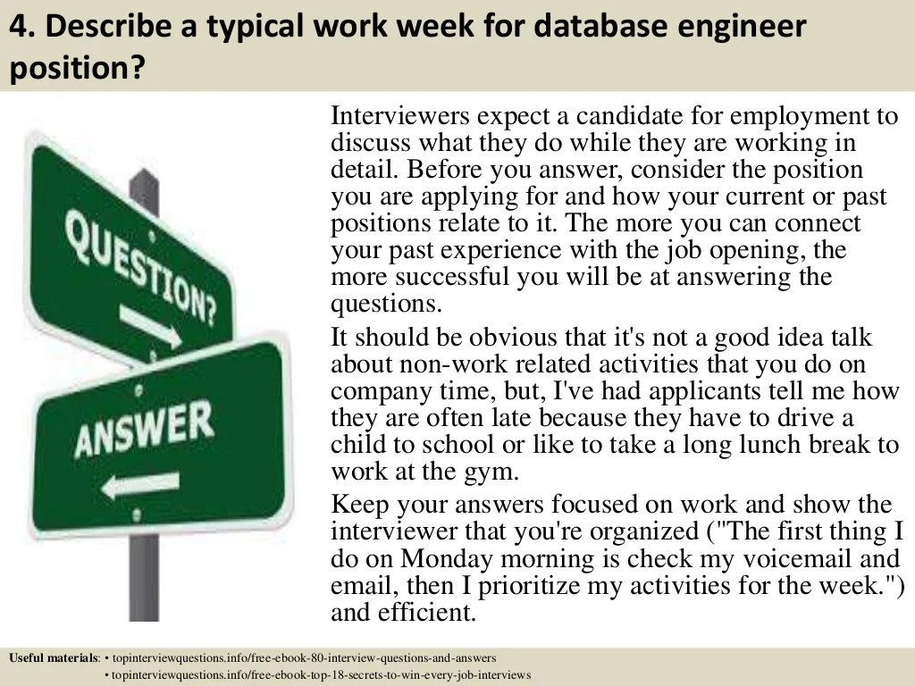 Top 10 database engineer interview questions and answers