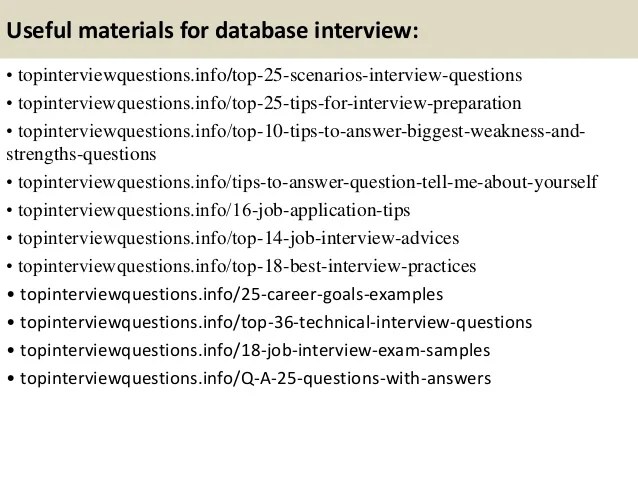 Top 10 database interview questions and answers