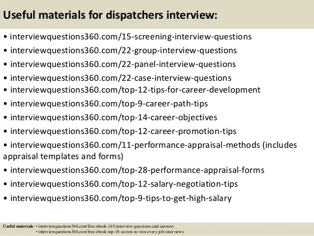 Top 10 dispatchers interview questions and answers