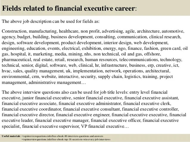 Top 10 financial executive interview questions and answers