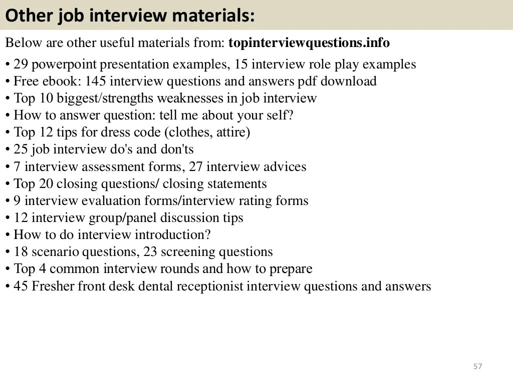 Top 36 front desk dental receptionist interview questions and answers