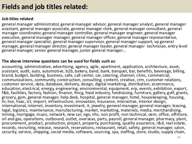 Top 36 general manager interview questions and answers pdf