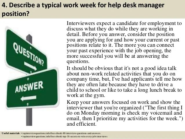Top 10 help desk manager interview questions and answers