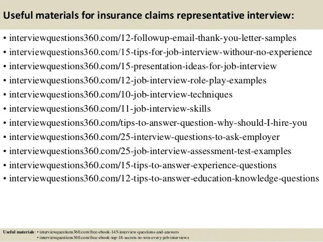 Top 10 insurance claims representative interview questions and answers