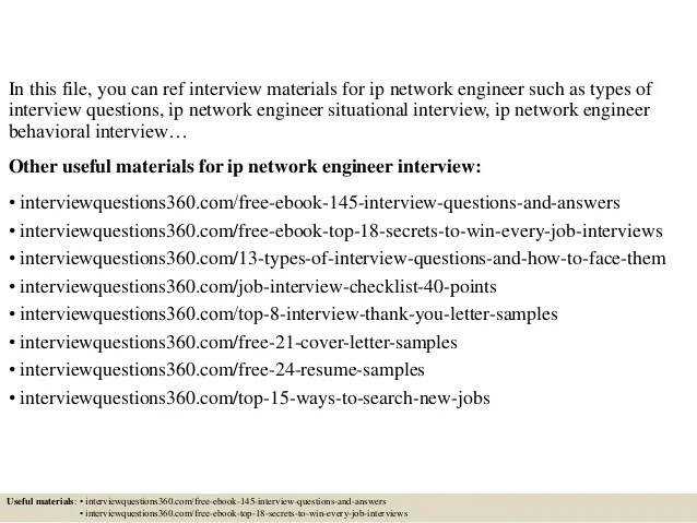 Top 10 ip network engineer interview questions and answers