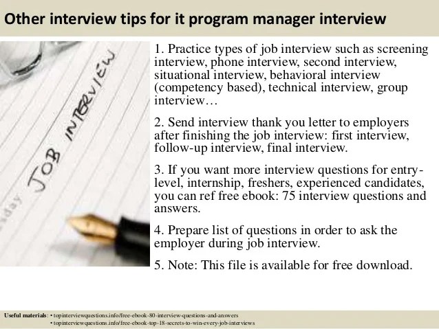 Top 10 it program manager interview questions and answers