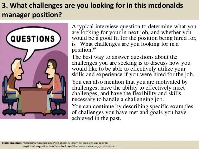 Top 10 mcdonalds manager interview questions and answers